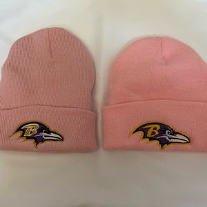 Pair of Pink “Baltimore Ravens” Kids Hats
